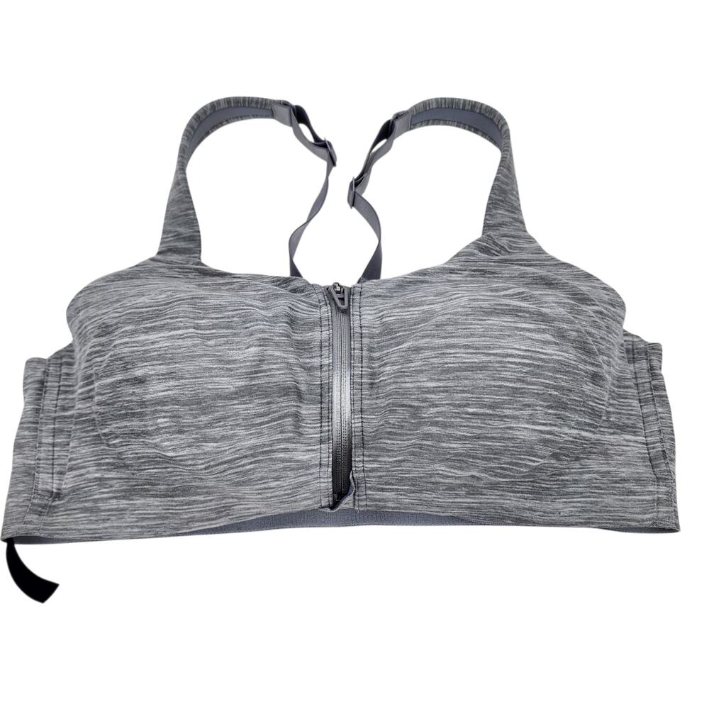 Victoria’s Secret Heather Gray Knockout High Impact Zip Front Sport Bra Size 38C